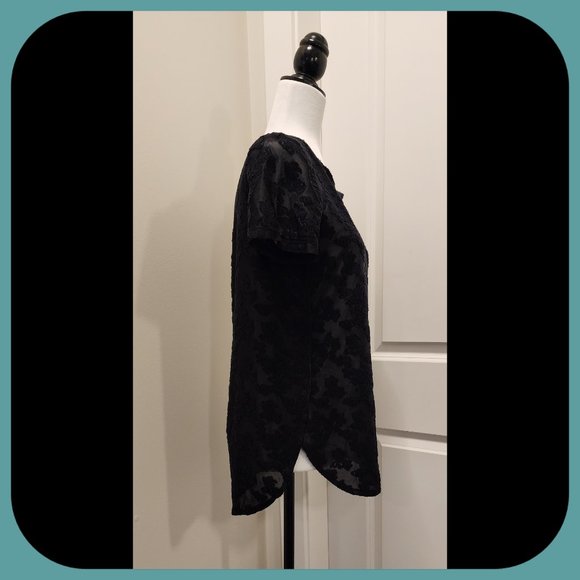 DEX || Beautiful Slightly-Transparent Black Top (SIZE M) - Picture 3 of 6